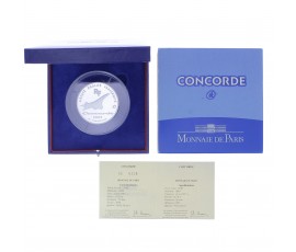 Monnaie, France, 5 Onces 50 Euros BE 40e anniversaire du premier vol de la Concorde, Argent, 2009, Pessac, P13181