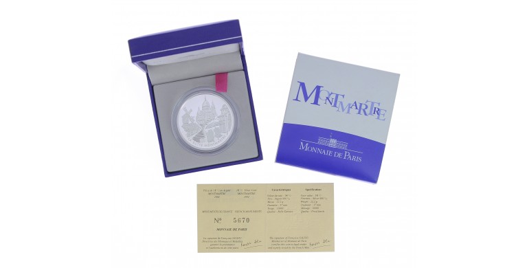 Monnaie,France,1 1/2 EURO BE Montmartre,Monnaie de Paris,Argent,2002,Pessac,P13546