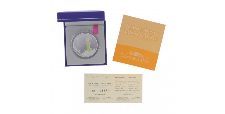 Monnaie,France,1 1/2 EURO BE Le Petit Prince sur sa planète,Monnaie de Paris,Argent,2007,Pessac,P13551