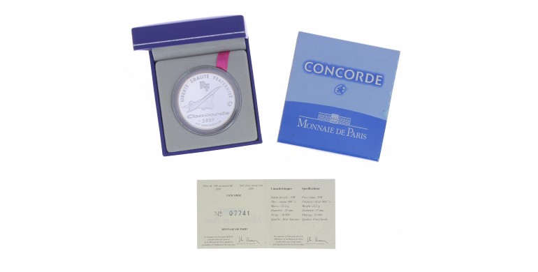 Monnaie,France,10 EURO BE 40ème anniversaire du premier vol de la Concorde,Monnaie de Paris,Argent,2009,Pessac,P13589