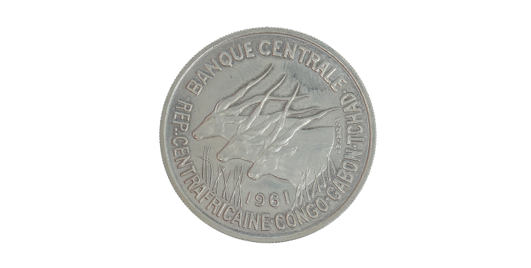 Essai, États de L'Afrique Équatoriale, Essai de 50 Francs antilopes 1961, Cupro-nickel, 1961, P13666