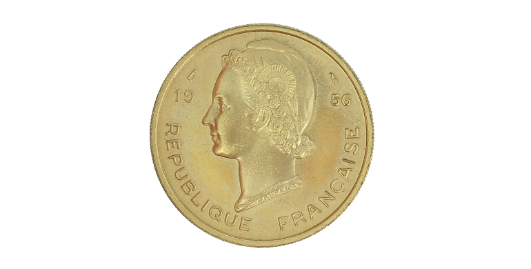 Essai,  Afrique Occidentale Française, 25 Francs, 1956, Paris, Aluminium - bronze, 1956, P13667