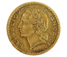 Monnaie, France , 5 francs Lavrillier, Gouvernement Provisoire, Bronze-aluminium, 1945, Castelsarrasin ( C ), P11180