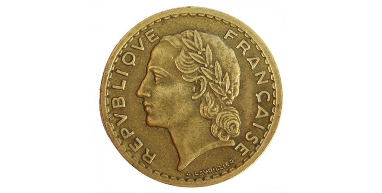 Monnaie, France , 5 francs Lavrillier, Gouvernement Provisoire, Bronze-aluminium, 1946, Castelsarrasin ( C ), P11182