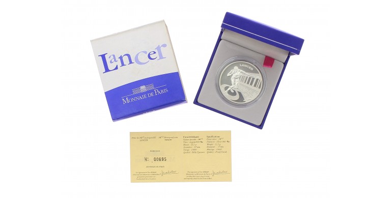 Monnaie de Paris, 1€ 1/2 BE Lancer, Argent, 2003, Pessac, P14594