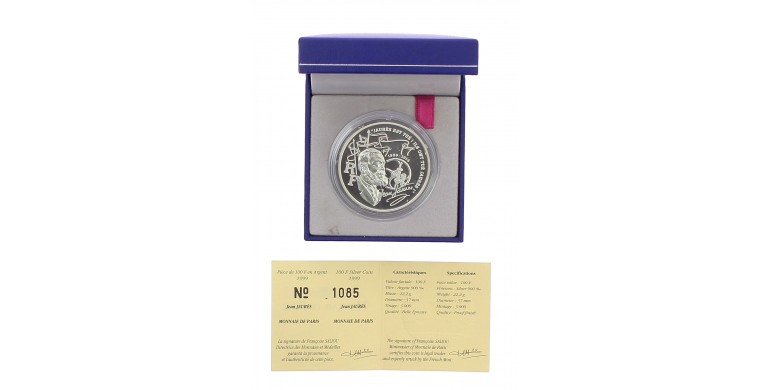 Monnaie de Paris, 100 Francs BE Jean Jaurès, Argent, 1999, Pessac, P14602