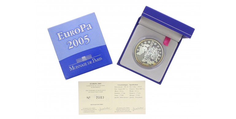 Monnaie de Paris, 1€1/2 BE 50 ans du drapeau du conseil de l'Europe, Argent, 2005, Pessac, P14638