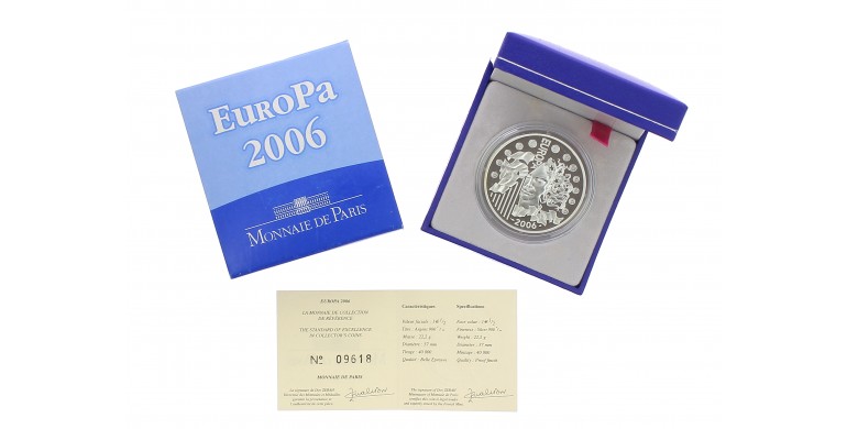 Monnaie de Paris, 1 € 1/2 BE Les grands européens : 120ème anniversaire de Robert Schuman, Argent, 2006, P14639