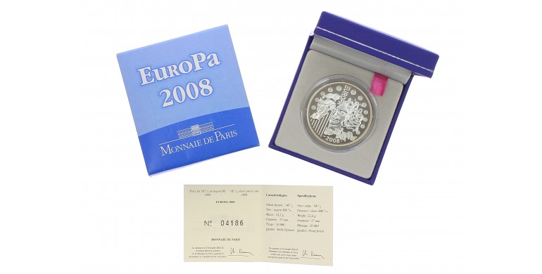 Monnaie de Paris, 1€ 1/2 BE Présidence du Conseil de la CE, Argent, 2008, Pessac, P14641