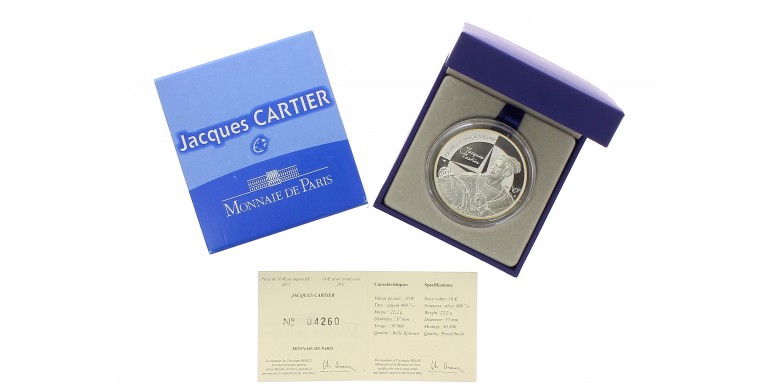 Monnaie de Paris, 10€ BE Jacques Cartier, Argent, 2011, Pessac, P14648
