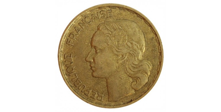 Monnaie, France , 50 francs Guiraud , IVème République, Bronze-aluminium, 1954, Beaumont le Roger (B), P11197