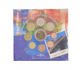 France, Coffret BU série Souvenir des Euros français 2003 - La Tour Eiffel, 9 pièces, C10408