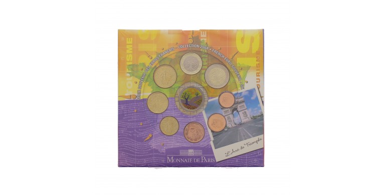 France, Coffret BU série Souvenir des Euros français 2004 - La Provence, 9 pièces, C10409
