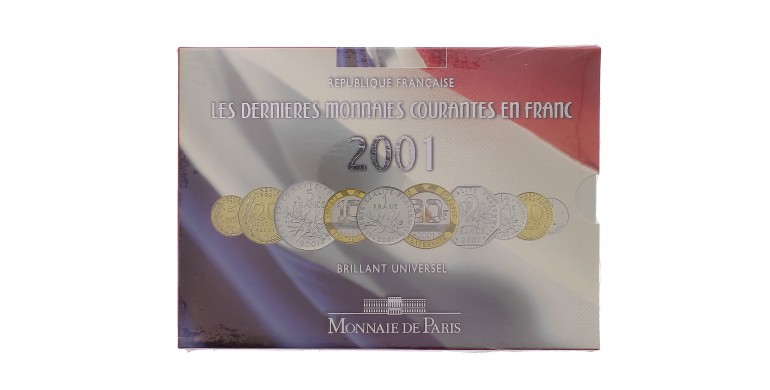 France, Coffret BU Série des monnaies courantes françaises 2001, 10 pièces, C10415