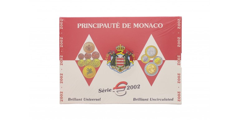 Monaco, Coffret Euro BU Principauté de Monaco 2002, 8 pièces, C10427