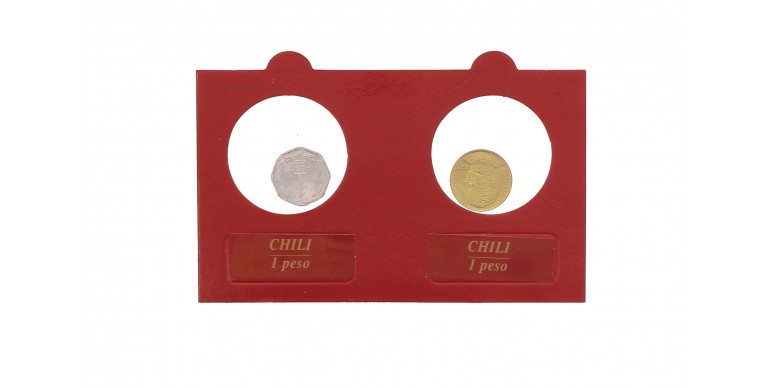 Chili, Ensemble FDC 1 Peso, 1990-1992, 2 pièces, C10511