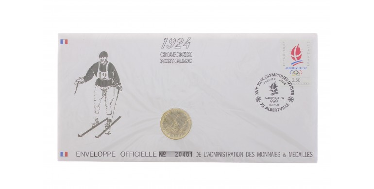 Monnaie de Paris, "Timbre-Médaille" numéro 3 - Chamonix 1924, 1992, C10518