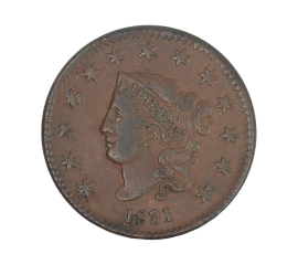 Monnaie, Etats Unis, 1 cent "Matron Head", Cuivre, 1831, P13911