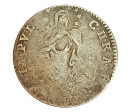 Monnaie, Etats Pontificaux, Grosso, Bénédict XIV, Argent, 1755, Rome, P11260
