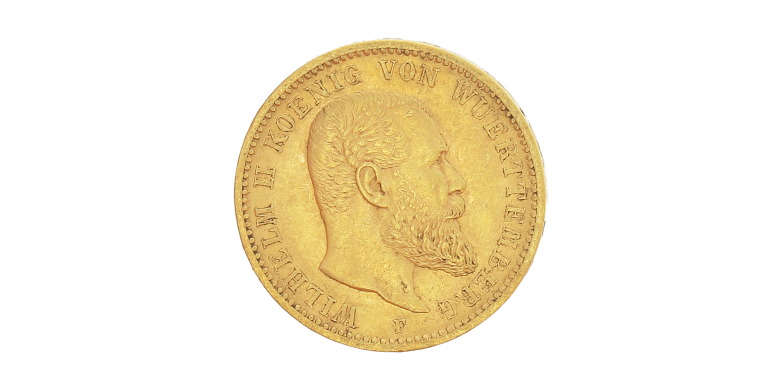 Allemagne - Royaume de Wuerttemberg, 20 Mark, Or, 1894, Stuttgart (F), P14081
